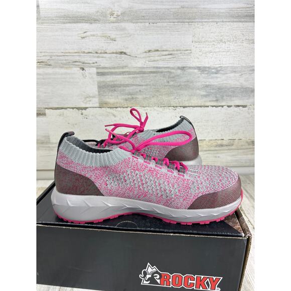 Rocky womens 9.5 pink workknit lx composite toe work shoe sneaker new - Picture 7 of 9